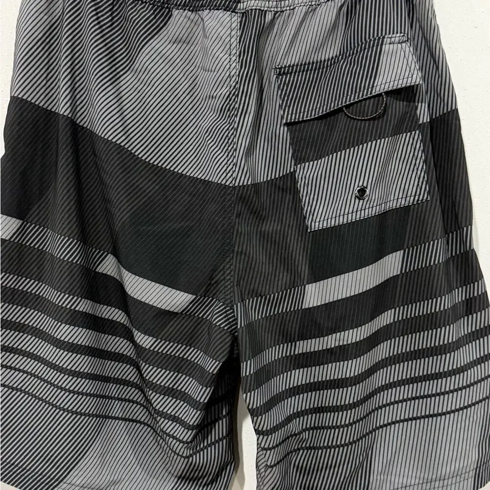 Spyder Men's Black and Gray Swim Shorts Size XL